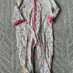 Floral Kids One Piece with Pink Accents